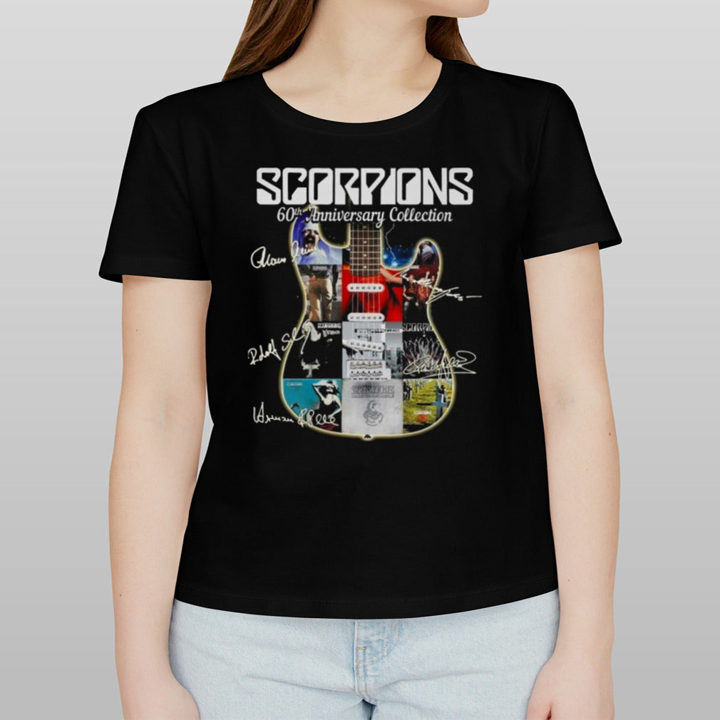 Scorpions 60th Anniversary Collection Best Albums Rock Fan Guitar Signatures 2024 Shirt
