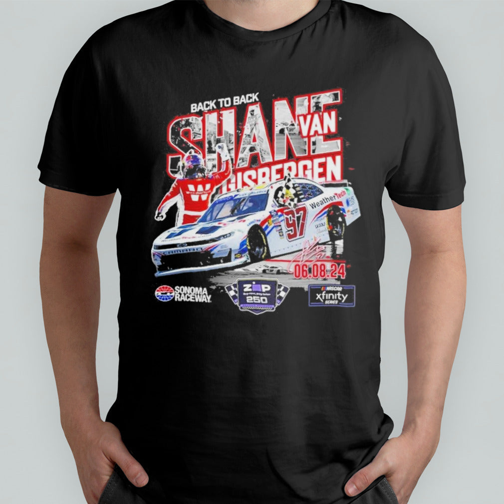 Shane van Gisbergen Back To Back 2024 Xfinity Series Zip Buy Now, Pay Later 250 Race Winner T Shirt