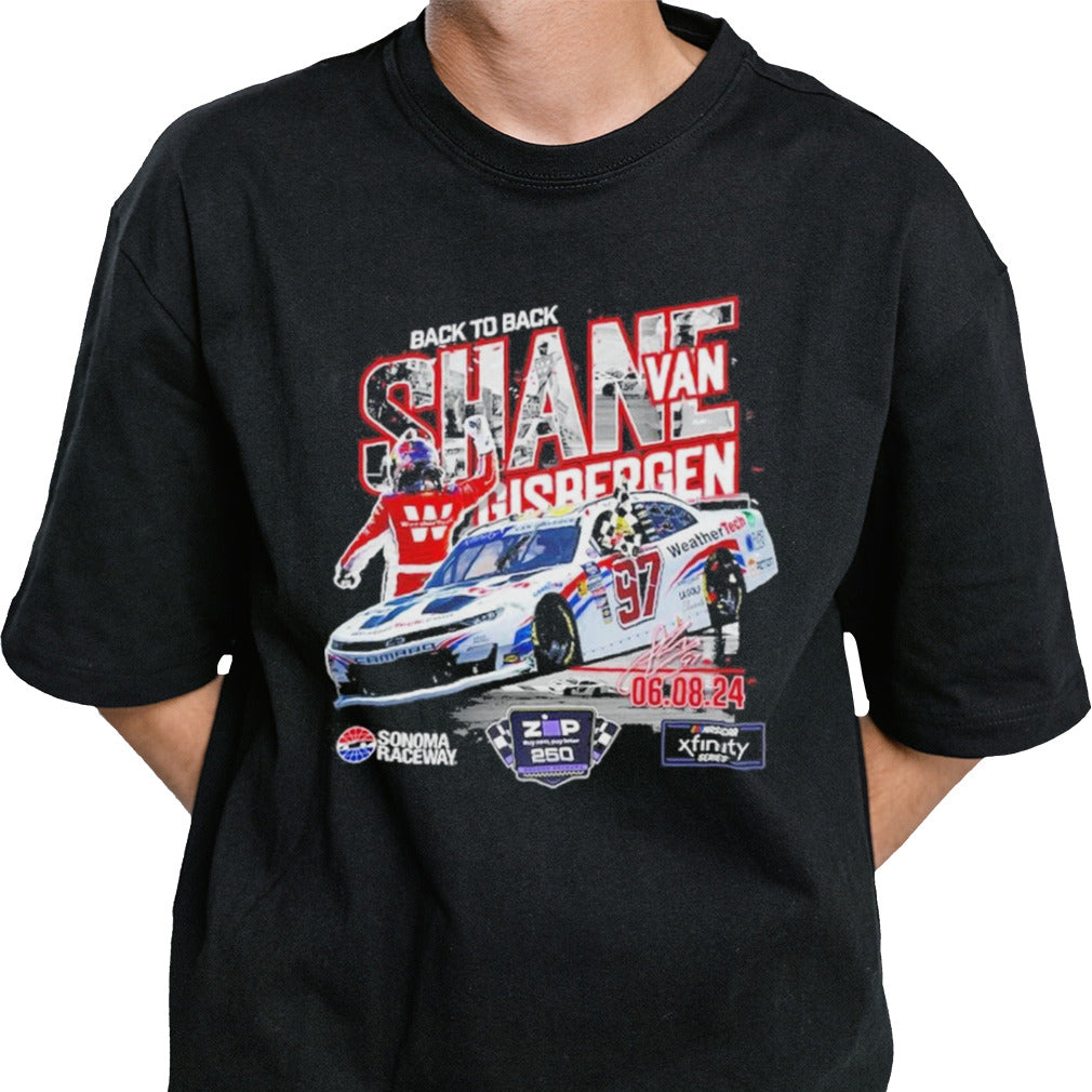 Shane van Gisbergen Back To Back 2024 Xfinity Series Zip Buy Now, Pay Later 250 Race Winner T Shirt