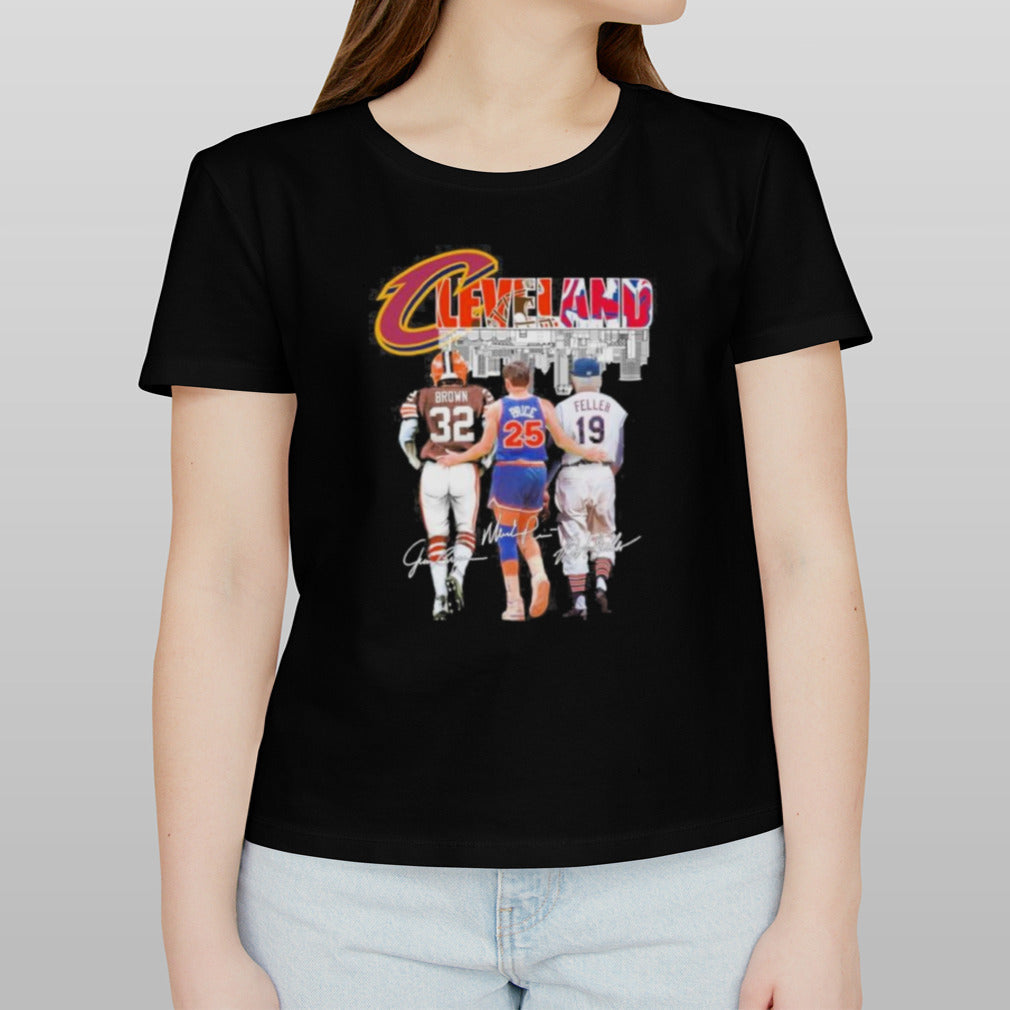 Skyline Cleveland Sports Teams Brown Price and Feller Shirt
