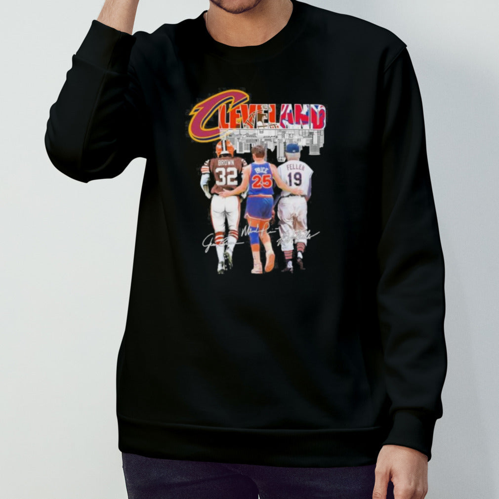 Skyline Cleveland Sports Teams Brown Price and Feller Shirt