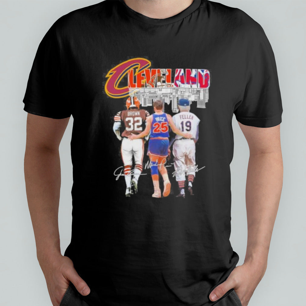 Skyline Cleveland Sports Teams Brown Price and Feller Shirt