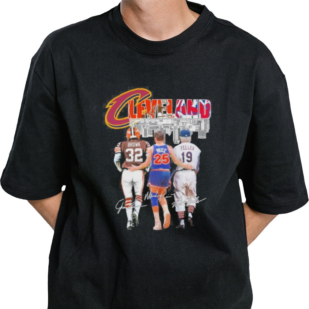 Skyline Cleveland Sports Teams Brown Price and Feller Shirt