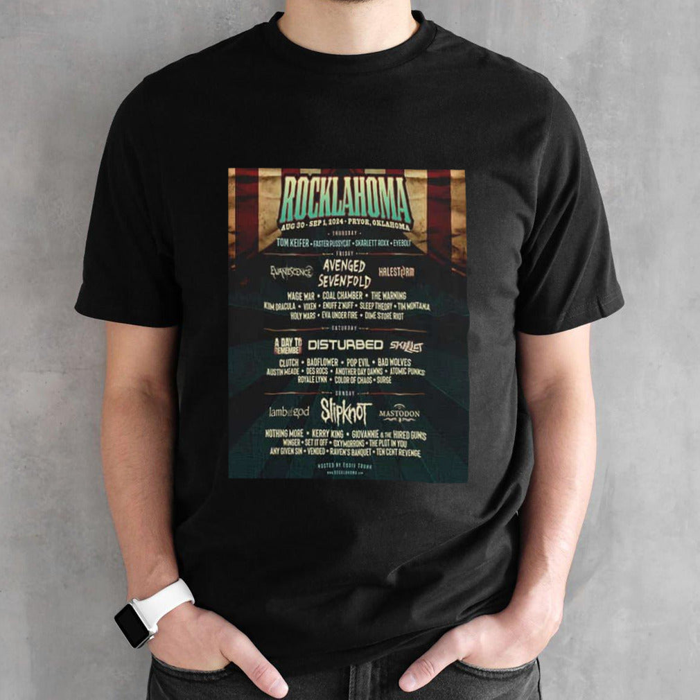 Slipknot Show 2024 Rocklahoma Start On August 30 To September 1 At Pryor Oklahoama T-Shirt