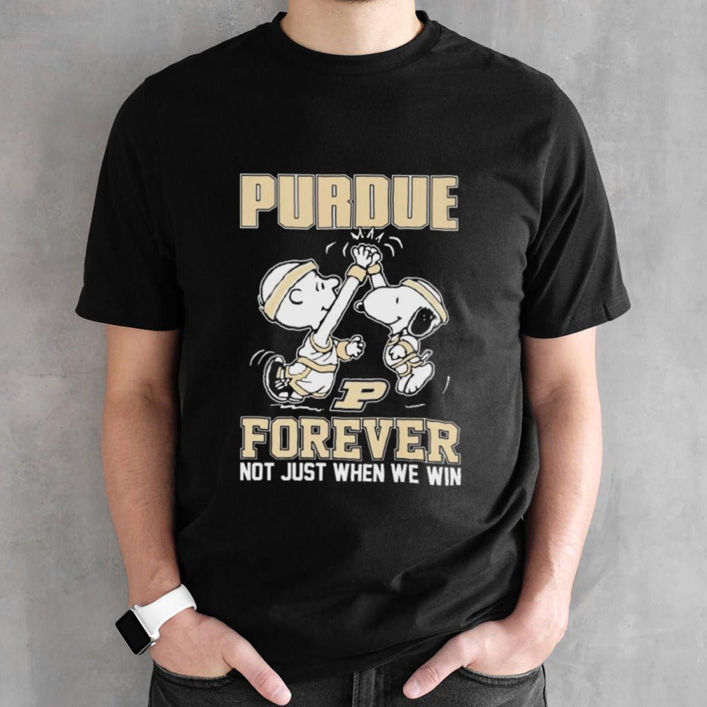 Snoopy And Charlie Brown High Five Purdue Mensâ€™s Basketball Forever Not Just When We Win Shirts