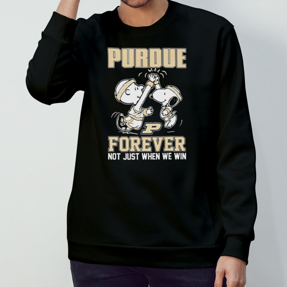 Snoopy And Charlie Brown High Five Purdue Mensâ€™s Basketball Forever Not Just When We Win Shirts