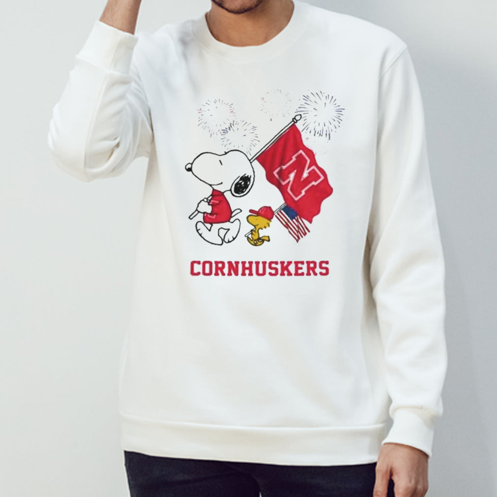 Snoopy And Woodstock Happy 4th Of July Nebraska Cornhuskers Football 2024 T-shirt