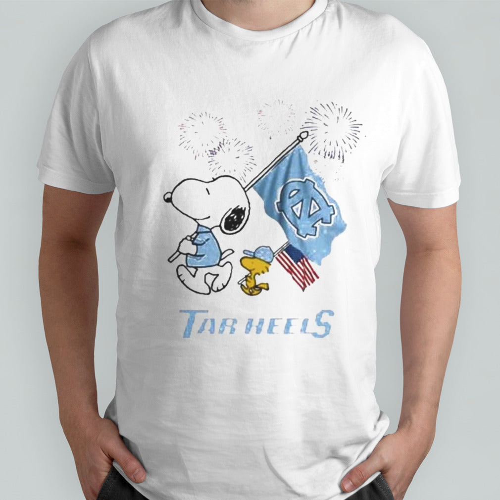 Snoopy And Woodstock Happy 4th Of July North Carolina Tar Heels Football 2024 T-shirt