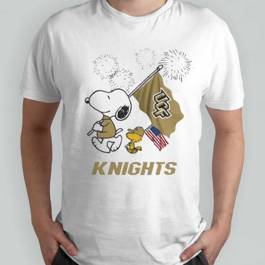 Snoopy And Woodstock Happy 4th Of July Ucf Knights Football 2024 T-shirt