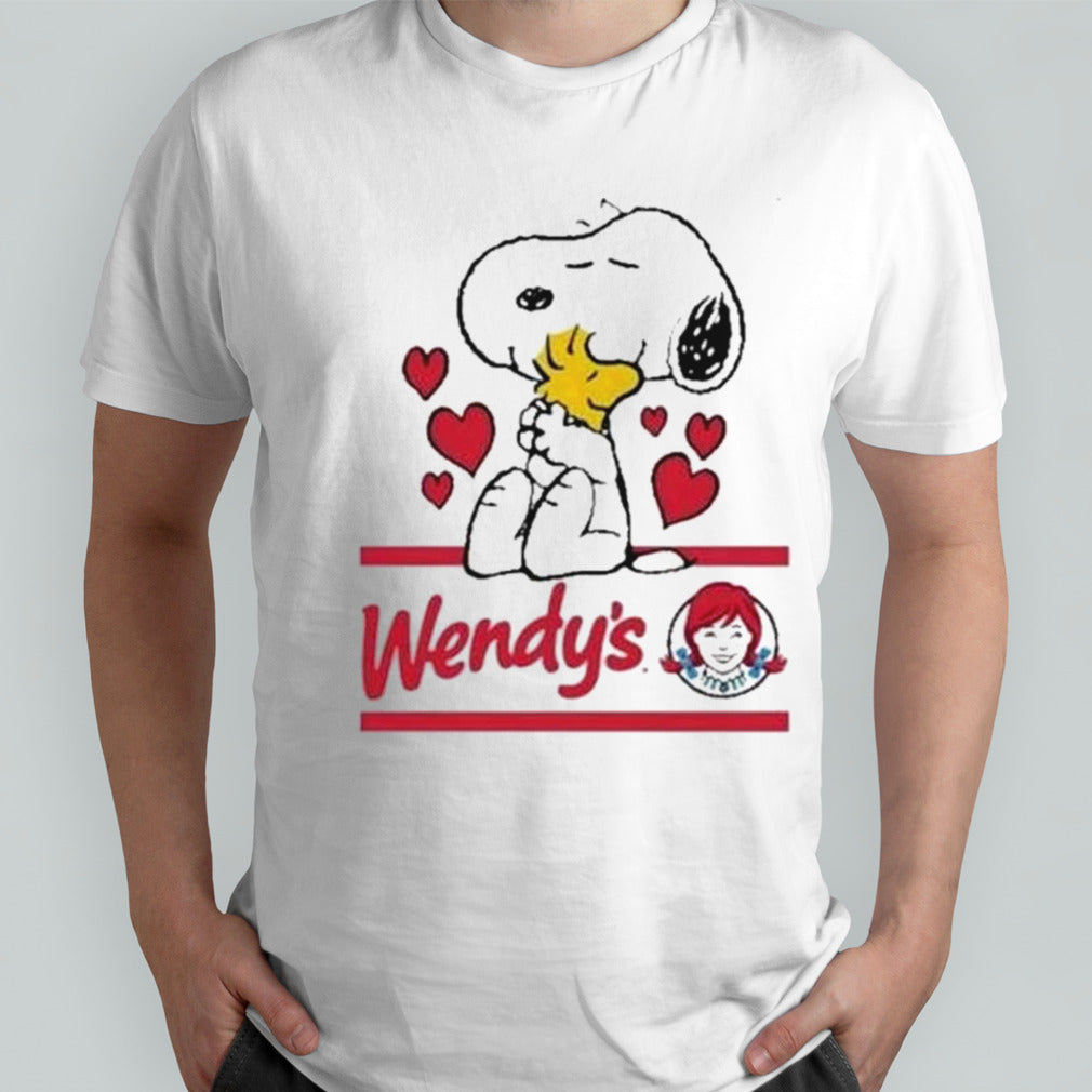 Snoopy And Woodstock Loves Wendyâ€™s Logo T-shirt