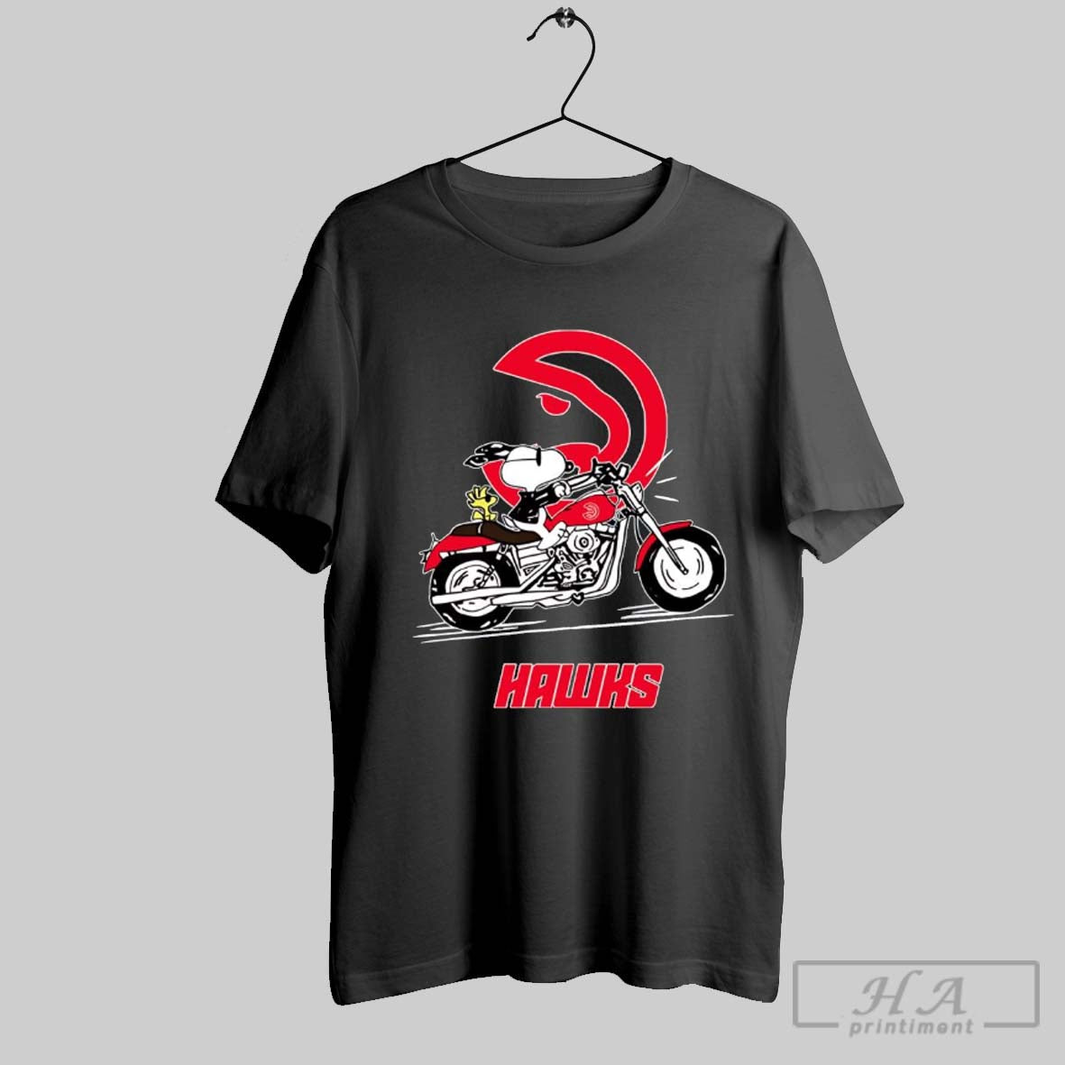 Snoopy And Woodstock Driving Motorbike Atlanta Hawks Shirt