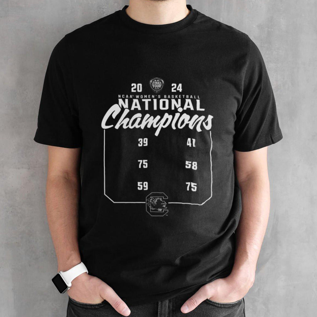 South Carolina Gamecocks 2024 Ncaa Womensâ€™s Basketball National Champions Schedule T-shirts