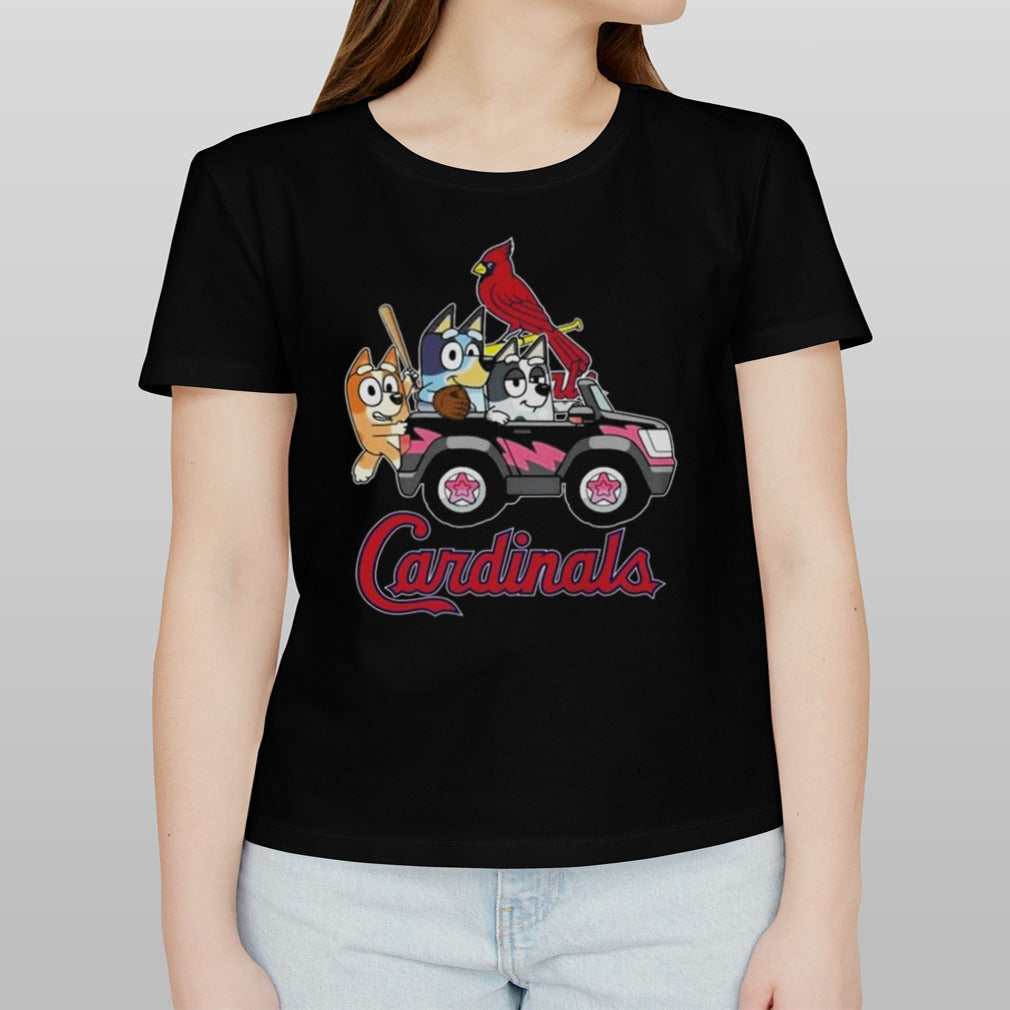 St. Louis Cardinals Baseball Fan Bluey Chilli Aunt Trixie Heeler 2024 T-shirt