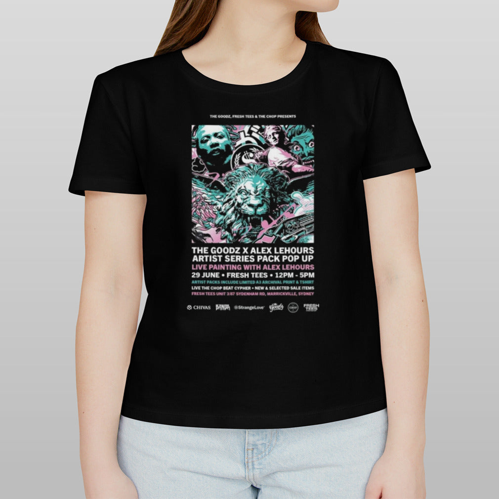 The Goodz, Fresh Tees And The Chop x Alex Lehours June 29 2024 Sydney Poster Shirt