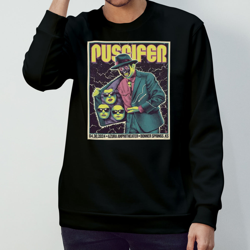 Tonightsâ€™s Poster For Bonner Springs KS A Limited Edtion For Puscifer At Azura Amphitheater April 30 2024 T-Shirts