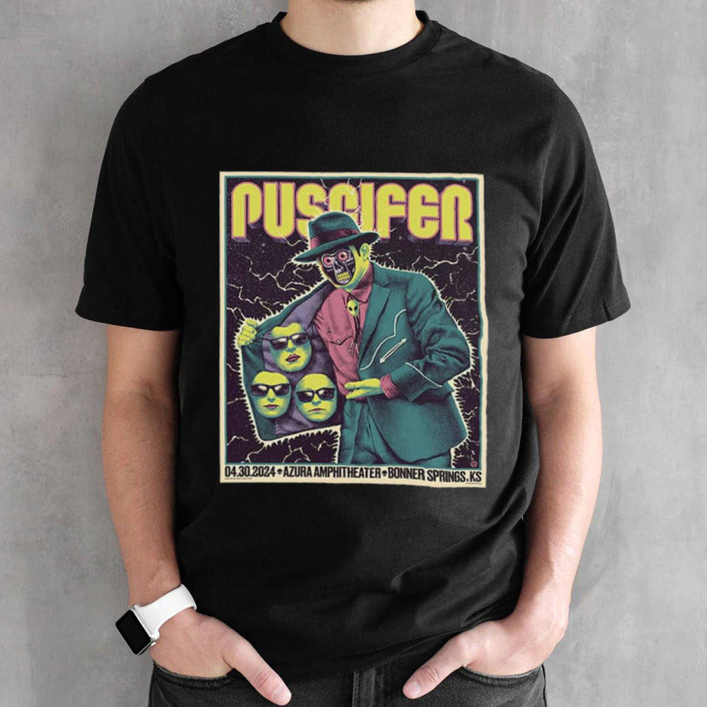 Tonightsâ€™s Poster For Bonner Springs KS A Limited Edtion For Puscifer At Azura Amphitheater April 30 2024 T-Shirts