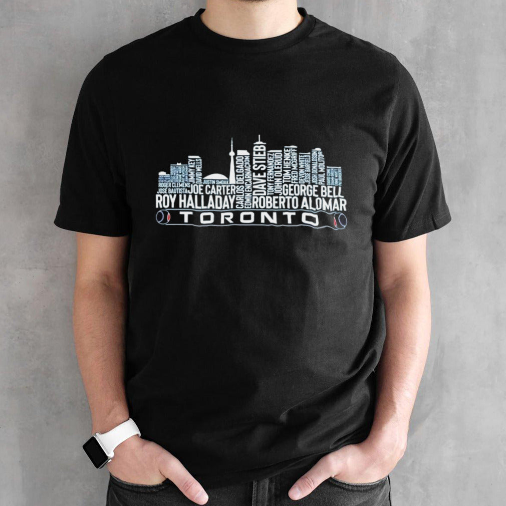 Toronto Blue Jays Baseball Team All Time Legends Toronto City Skyline 2024 Shirt