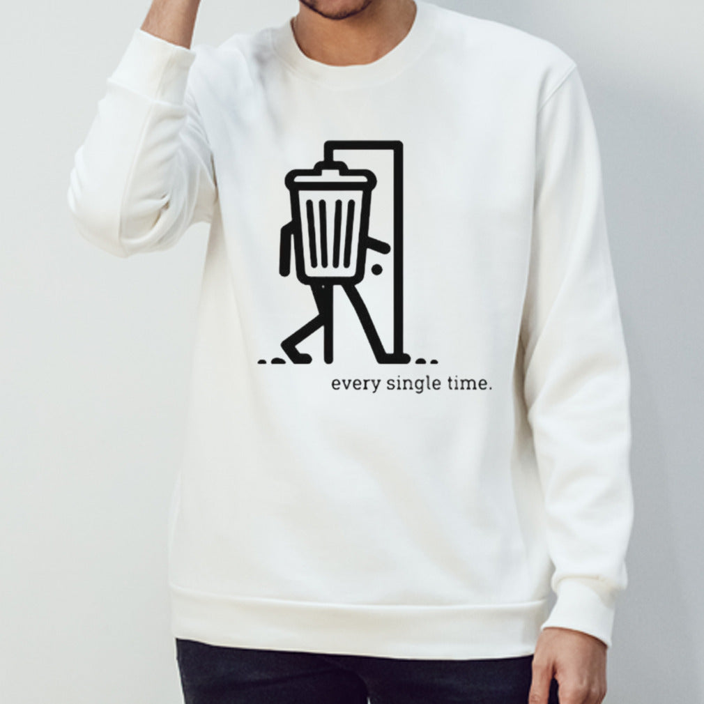 Trash can walking every single time shirts