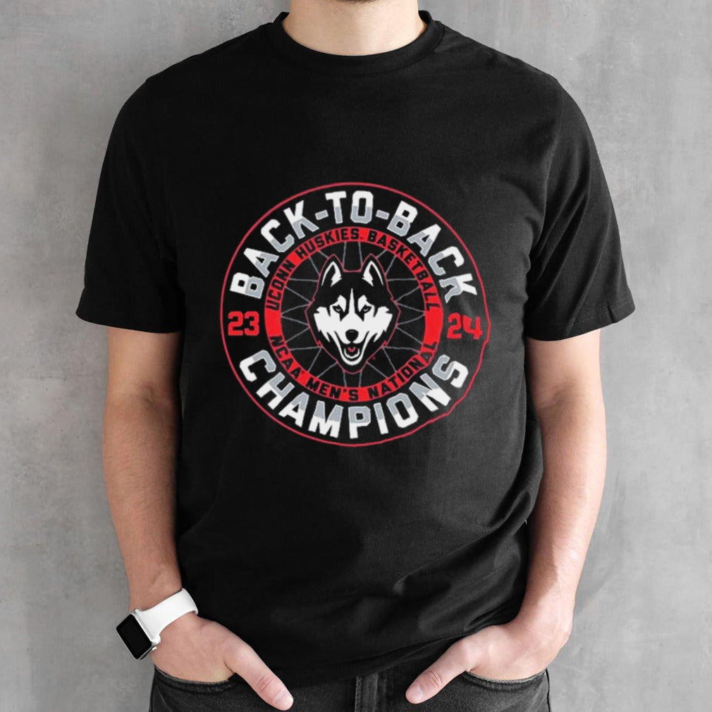 UConn Huskies Back-To-Back NCAA Mensâ€™s Basketball National Champions Logo Shirts