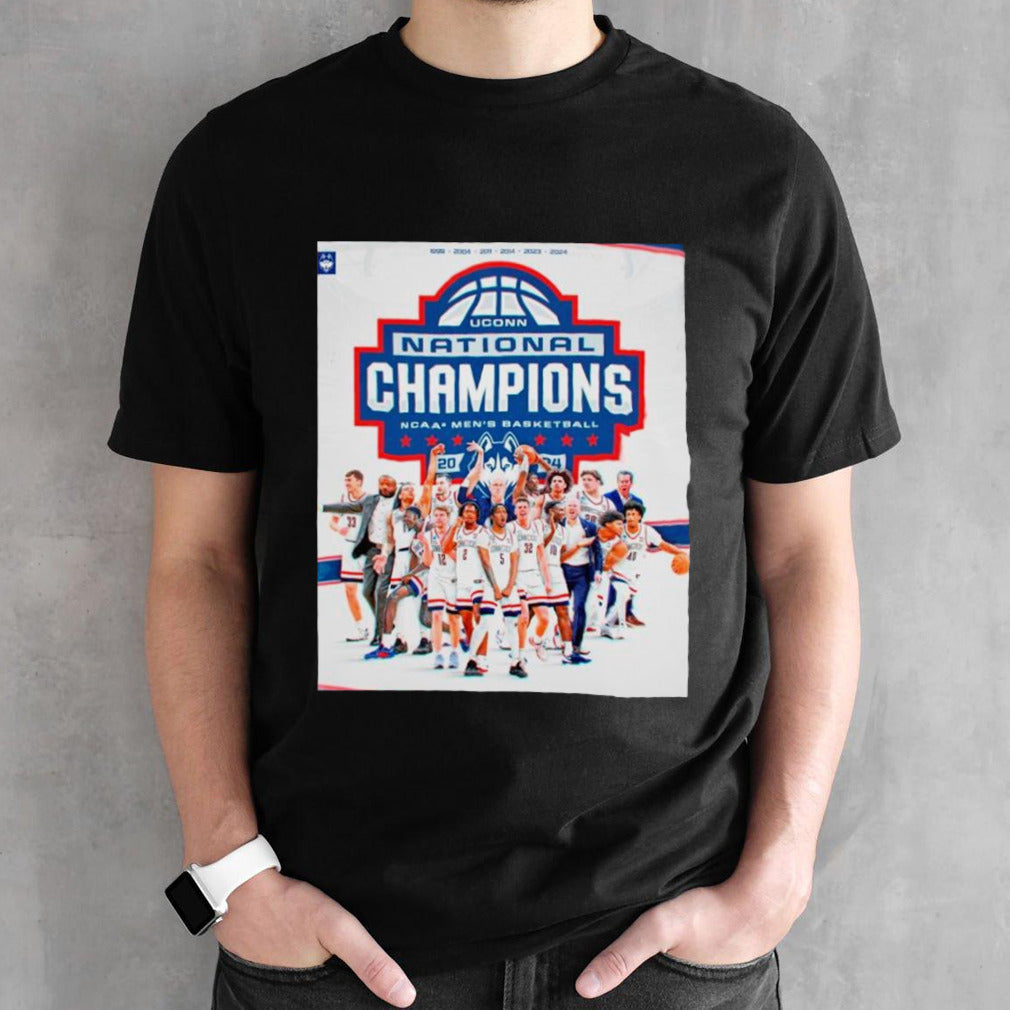 Uconn Huskies 2024 NCAA Mensâ€™s basketball national Champions poster shirts