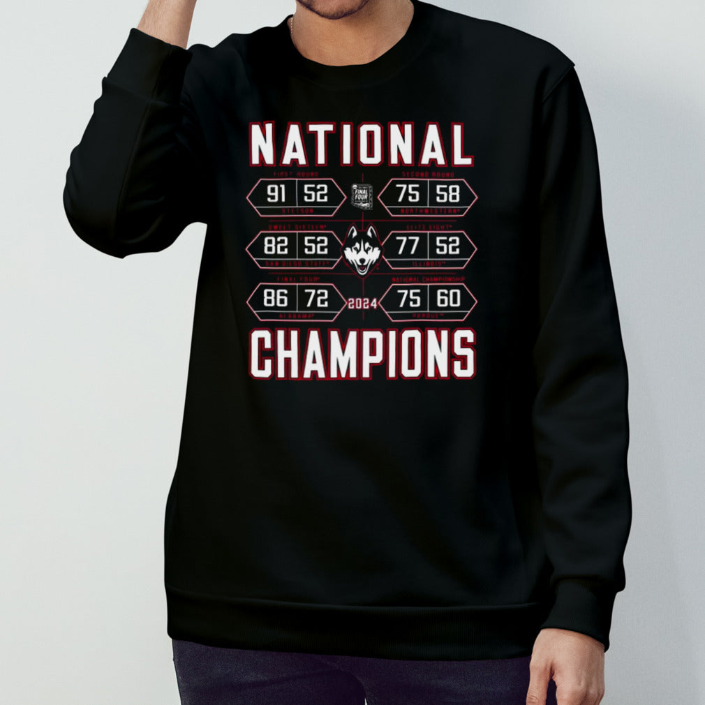 Uconn Huskies 2024 Ncaa Mensâ€™s Basketball National Champions Schedule T-shirts