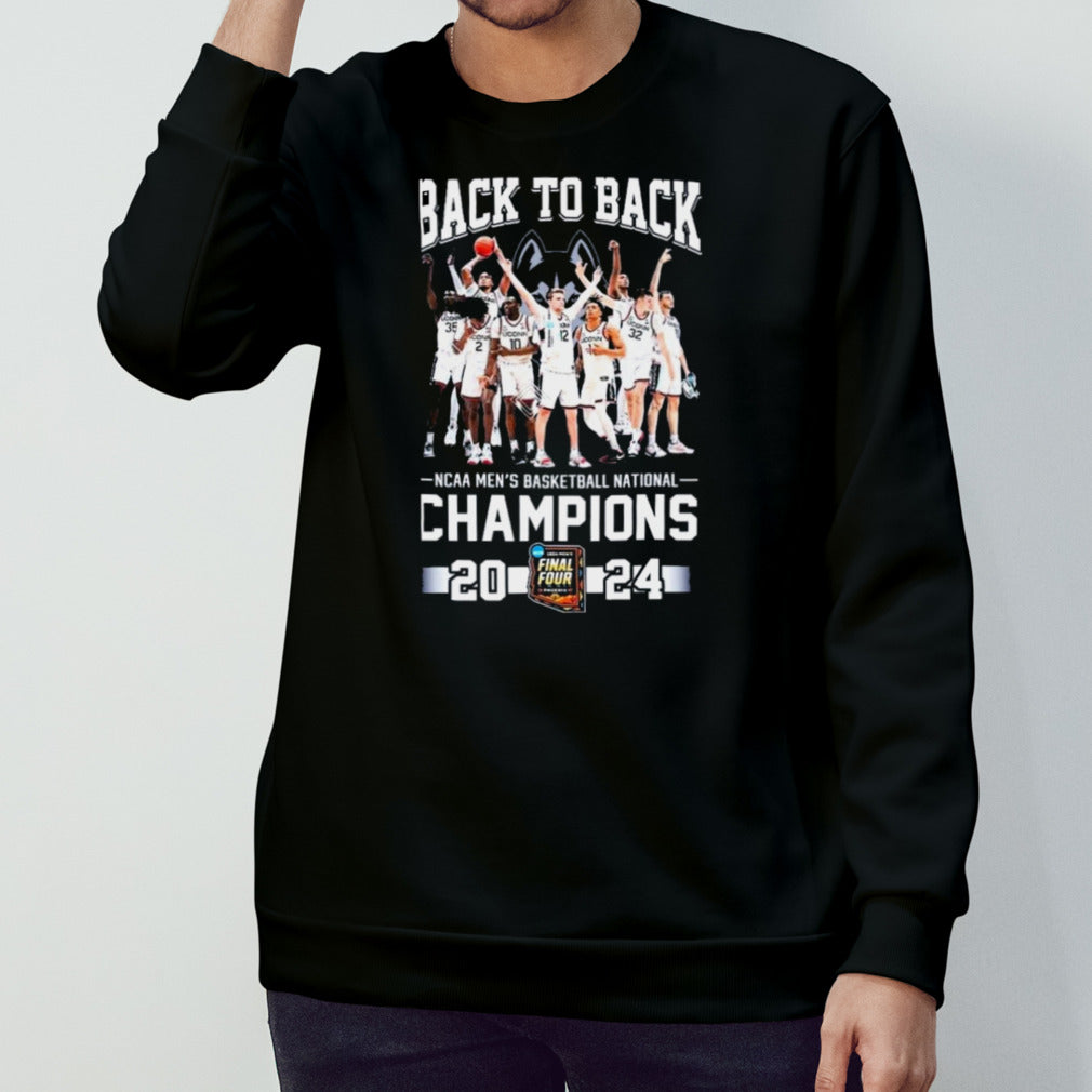 Uconn Huskies Team Back To Back 2024 NCAA Mensâ€™s Basketball National Champions Shirts