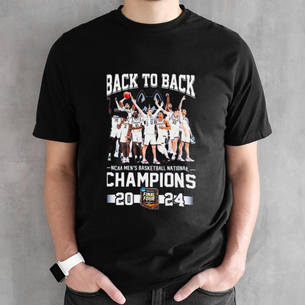 Uconn Huskies Team Back To Back 2024 NCAA Mensâ€™s Basketball National Champions Shirts