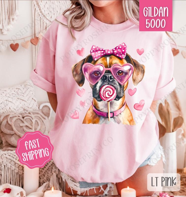 Valentine Boxer Shirt Gildan, Valentine's Day Women's Tee, Cute Women's Tshirt Plus Sizes