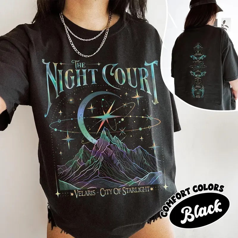 Velaris The Night Court Acotar Two-Sided  Shirt, Velaris The Night Court Shirt, Court Of Dreams, Inner Circle Acotar Tee