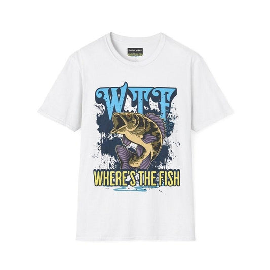 WTF What the Fish T Shirt Hoodie Sweater- Fly Fishing - Boat Fishing - Unisex T-Shirt - Funny Tee - Sports Top Gift Boat Lake Life