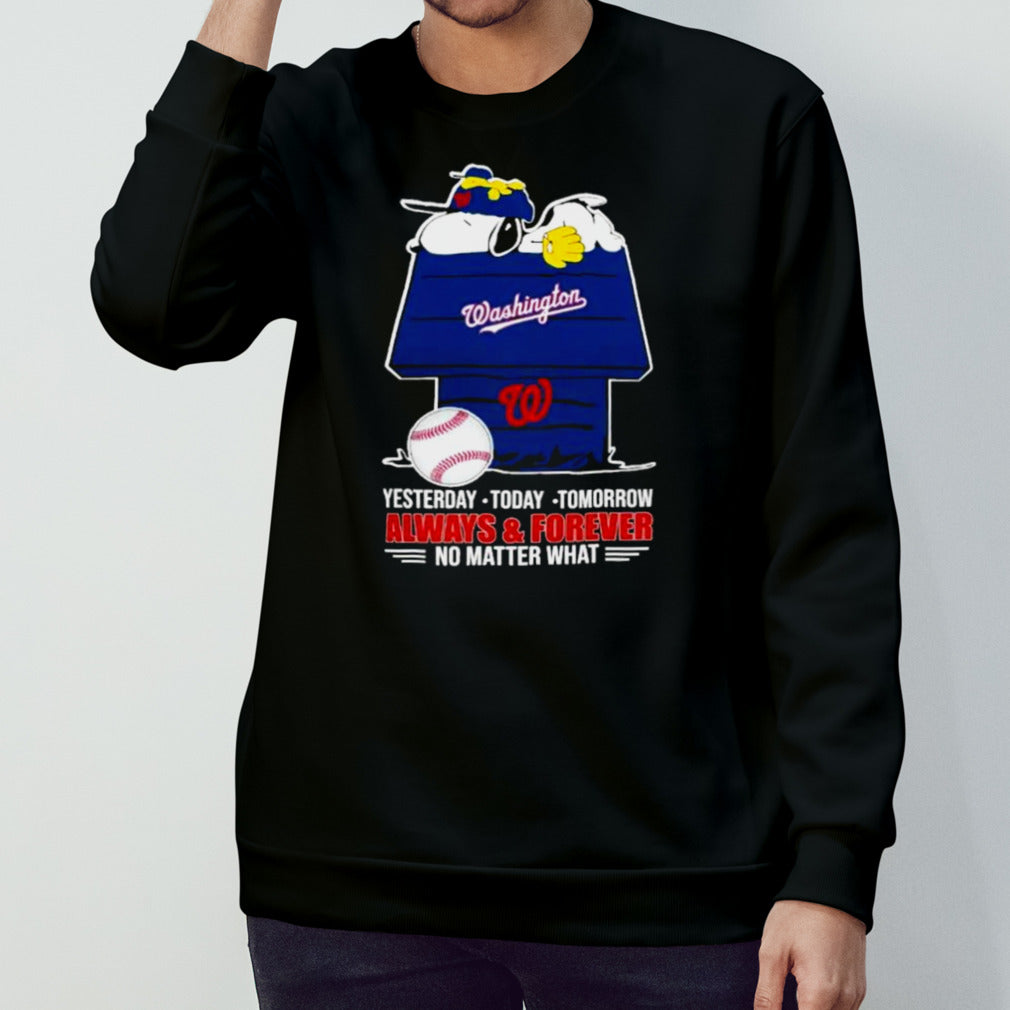 Washington Nationals Snoopy X Woodstock Yesterdays, Todays, Tomorrow Always And Forever No Matter What 2024 T-shirts