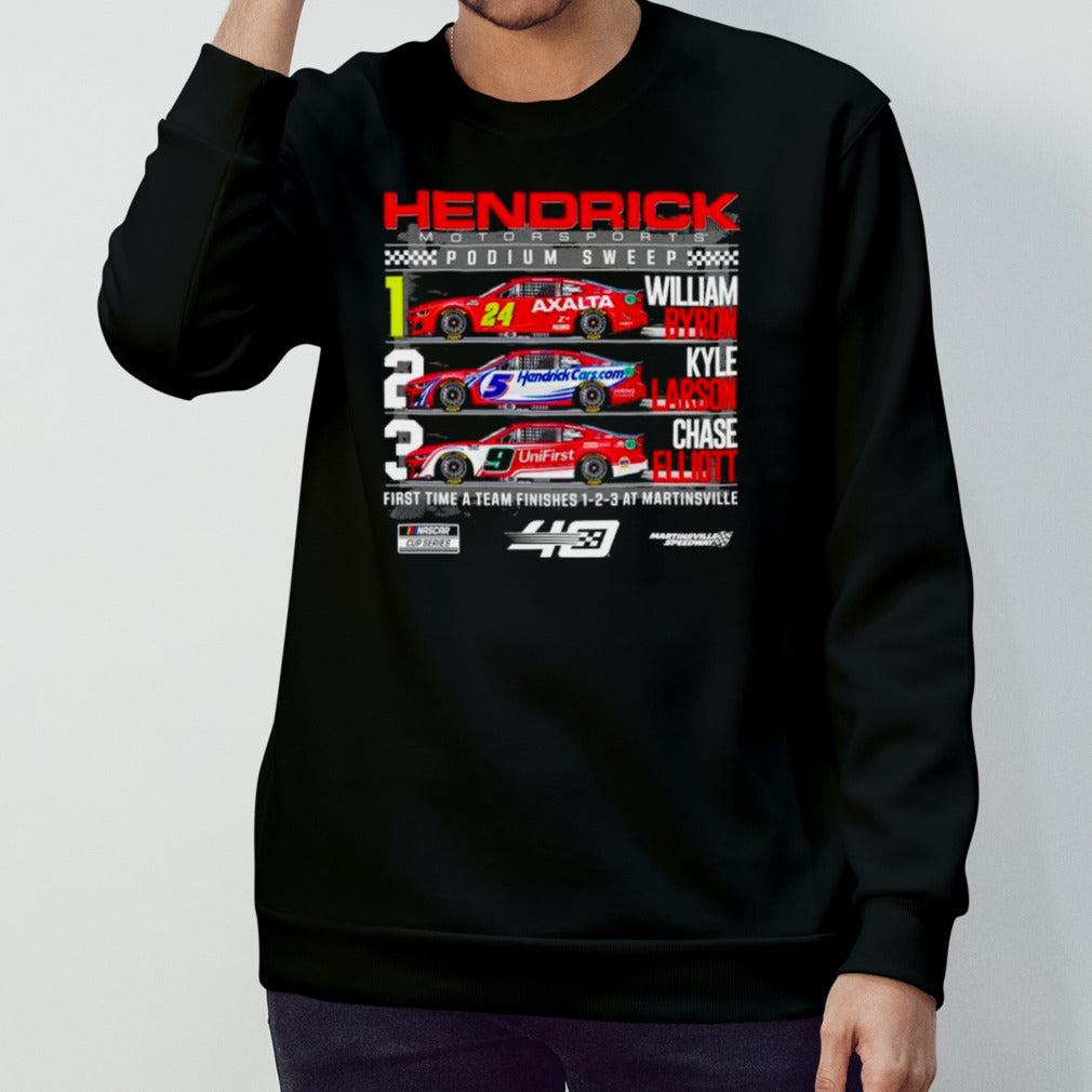 William Byron Kyle Larson and Chase Elliott Hendrick Motorsports Team Collection Martinsville Sweep shirts