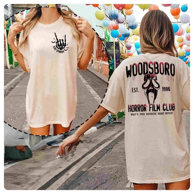 Woodsboro Club Shirt, Film Club Shirt, Spooky Season Shirt, Scream Ghostface Shirt Halloween Shirt Fall Shirt