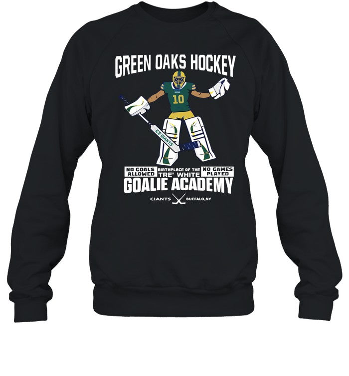 Green Oaks Hockey Tre White Goalie Academy Hoodie