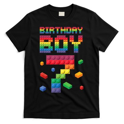 Birthday Boy 7 Years Old Seven Master Builder Building Lover T-Shirt