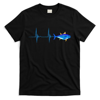 Bluefin Tuna Heartbeat EKG Pulseline Deep Sea Fishing T-Shirt