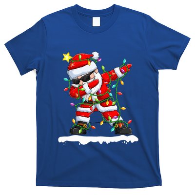 christmas dabbing santa xmas stree lights T-Shirt
