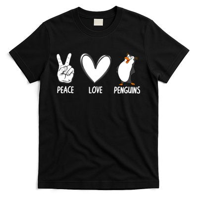 Cool Penguin Art For Men Women Peace Love Penguins Zookeeper T-Shirt