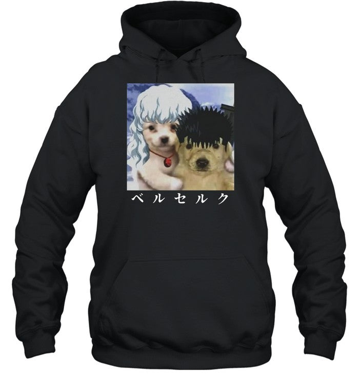 Guts And Griffith As Dogs Meme Hoodie