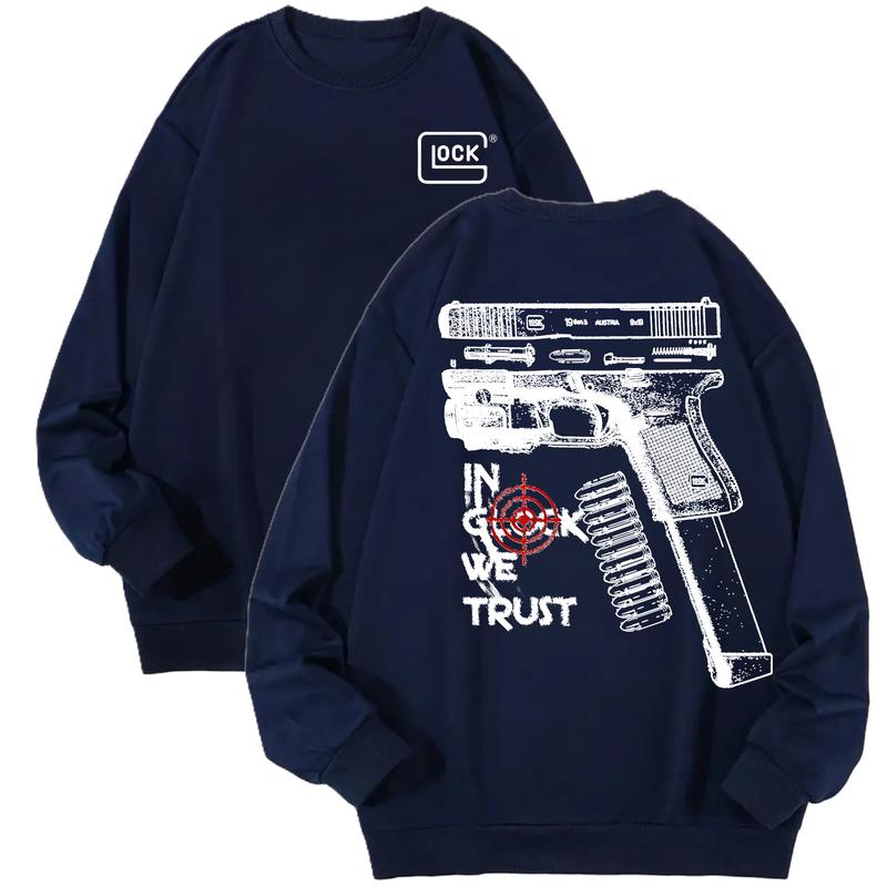 In Glock We Trust Standard size Hoodie And Crewneck Sweatshirt for Men and Women - Double Sided Print - Classic, Menswear