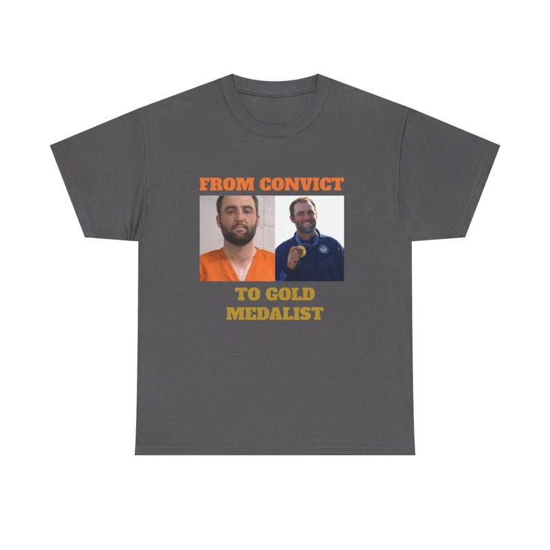 Scottie Scheffler From Convict to Gold Medalist Heavy Cotton Tee - Golf - PGA - Olympic Medal - Golf Shirt - Funny Golf Shirt