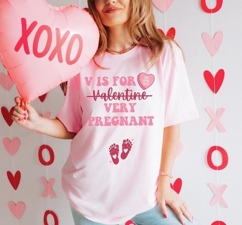 Valentine's Day Pregnancy Announcement Shirt, Valentine Baby Announcement, Valentine Baby Shower, Valentine Pregnancy Shirt, Expecting Gift