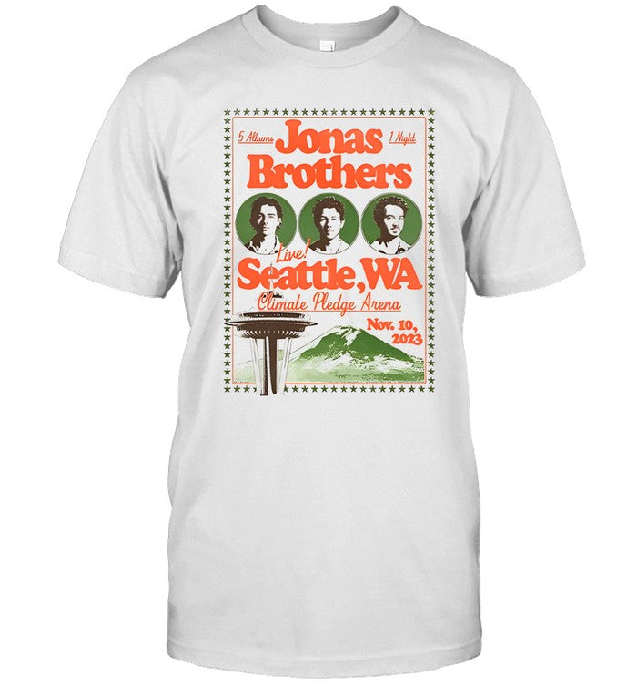 Jonas Brothers Live Seattle, WA Cliamte Pledge Arena Nov 10 2023 Shirt