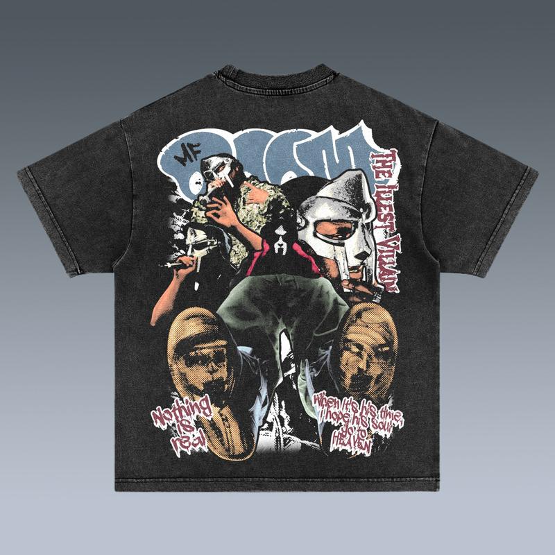 MF DOOM 2 SIDES Cotton Vintage Shirt To Match Sneaker Hiphop Clothing Rapper Merch Shirt, Hiphop Tour Concert 2024, Gift For Fan Y2K Aesthetic Hoodie Sweatshirt