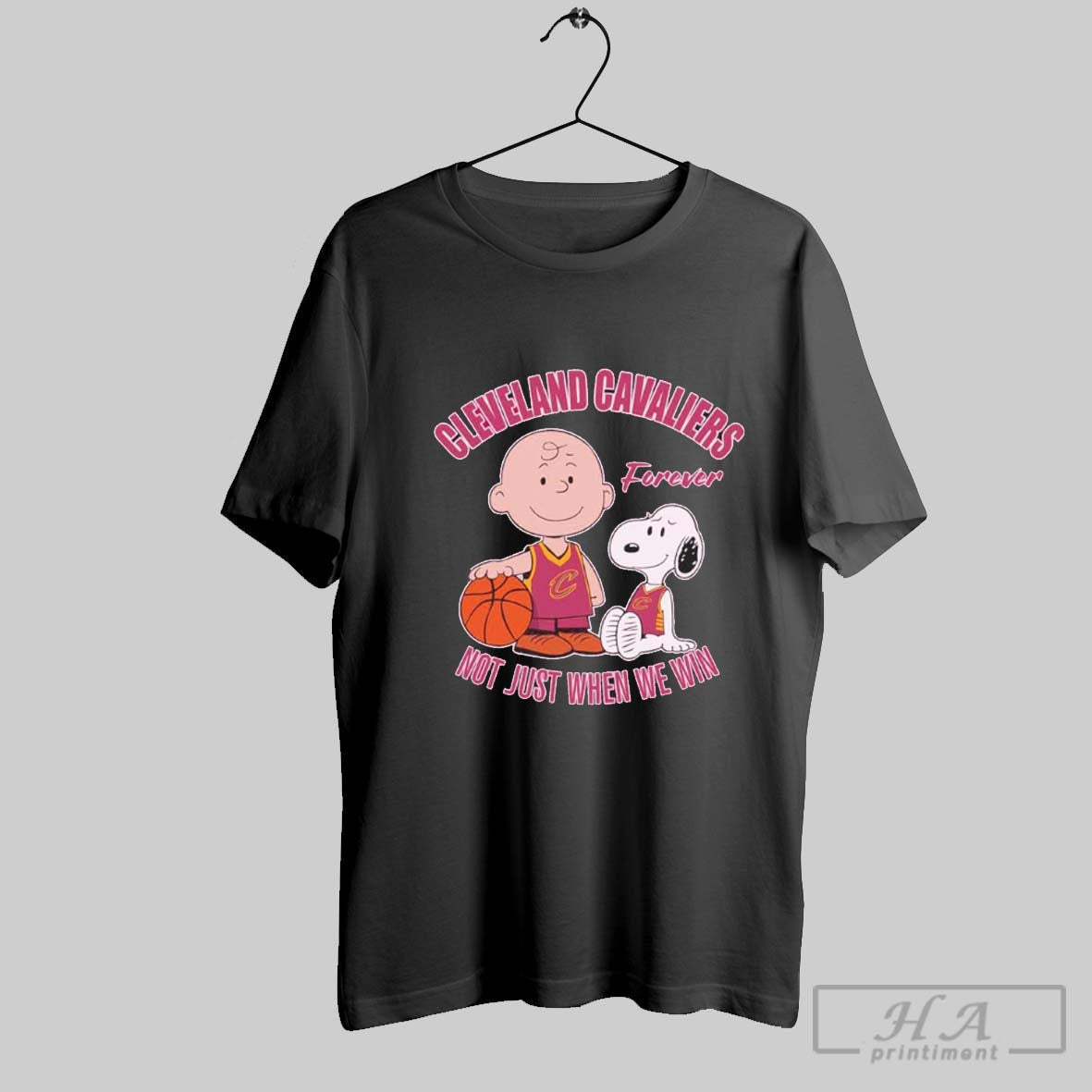 Snoopy And Charlie Brown Cleveland Cavaliers Basketball Forever Not Just When We Win T Shirt
