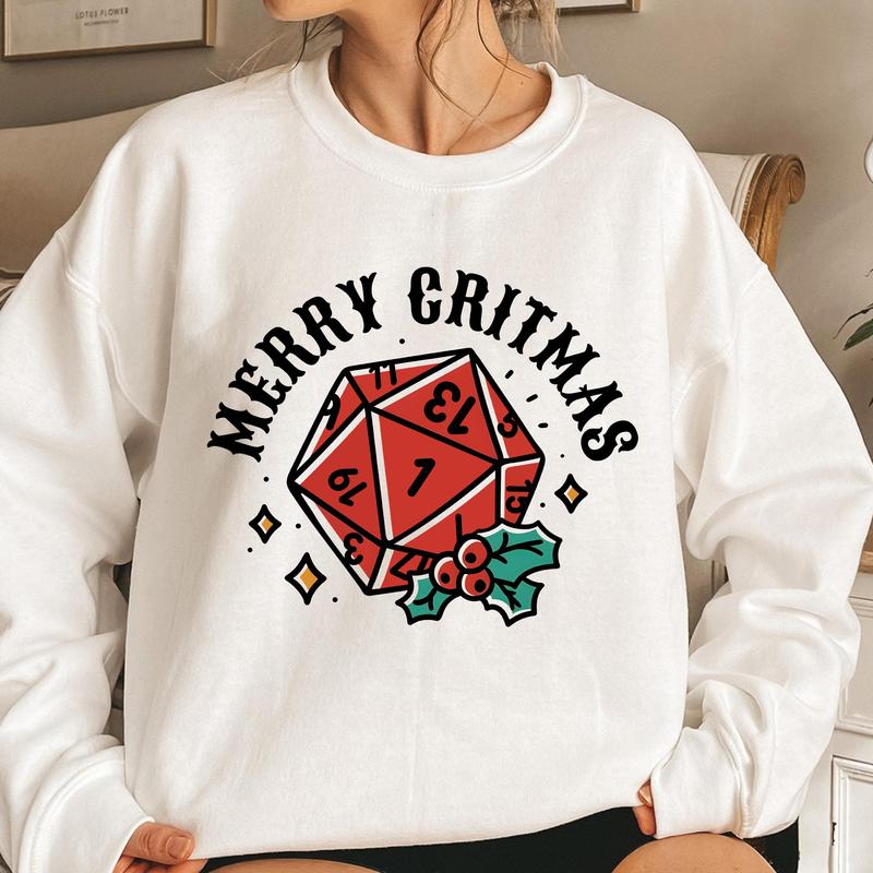 Merry Critmass DnD Sweatshirt, Christmas Gift for D&D
