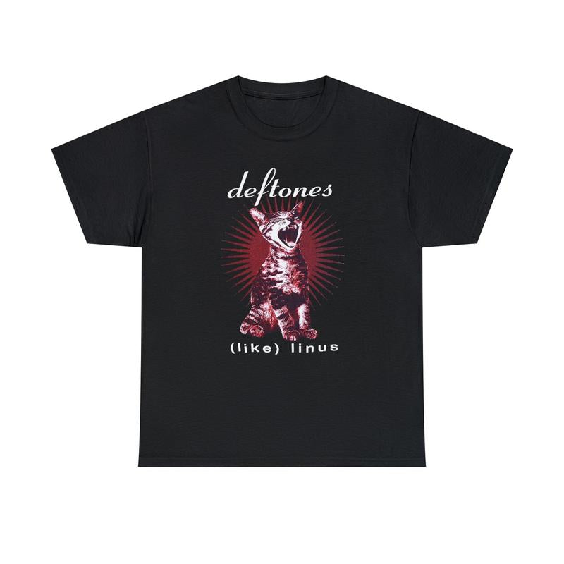 New Rare Deftones Cat Band T-Shirt