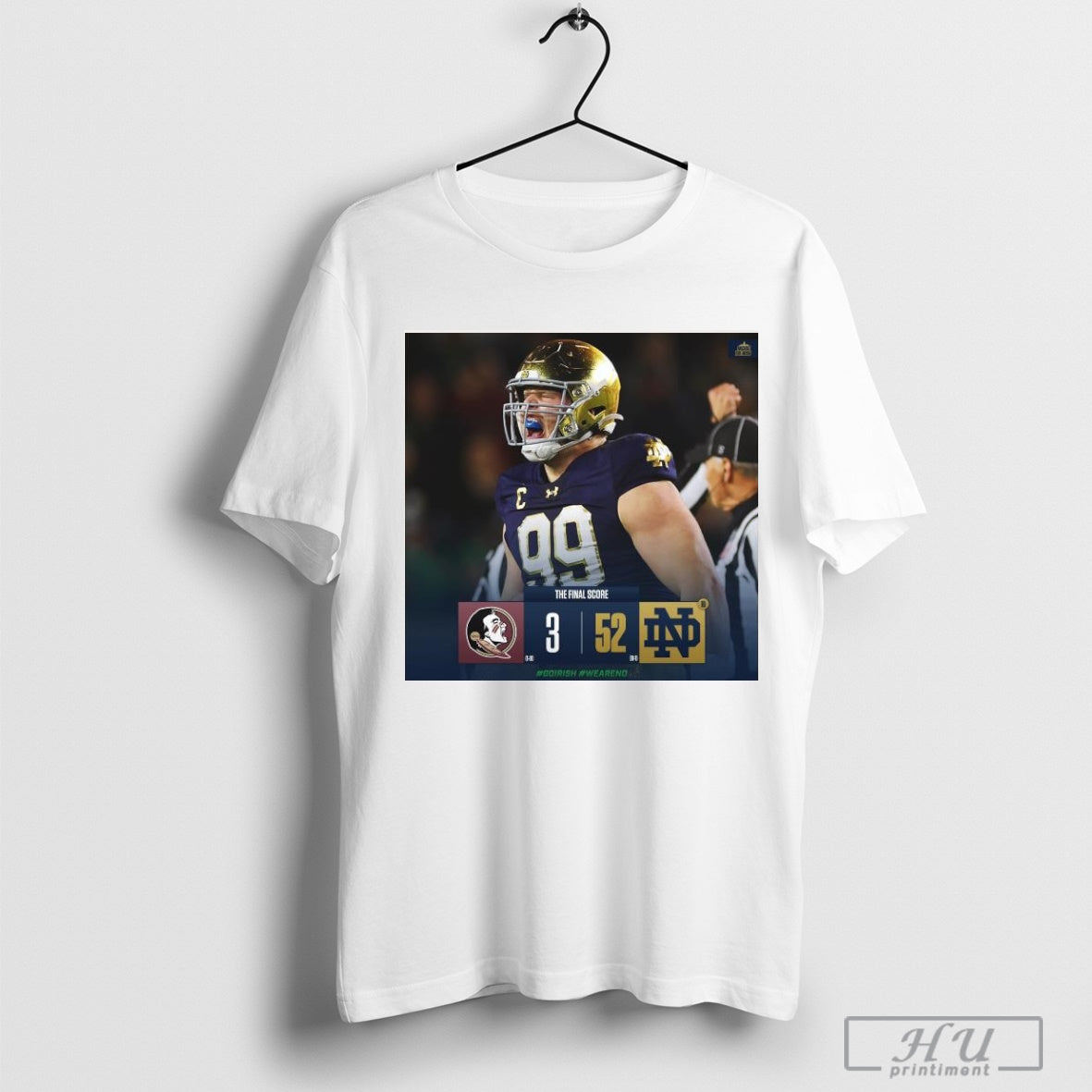 Poster FBS Notre Dame Fighting Irish 52-3 Florida State Seminoles Final Score 2024 #GoIrish T-shirt