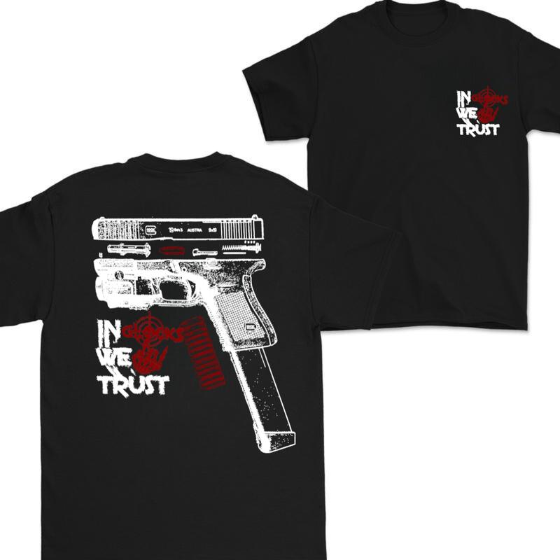 In Glock We Trust Bone Hand Halloween 2 Side T-shirt,Glock Halloween Tee,Bone Hand Halloween Glock Shirt, For Her For Him