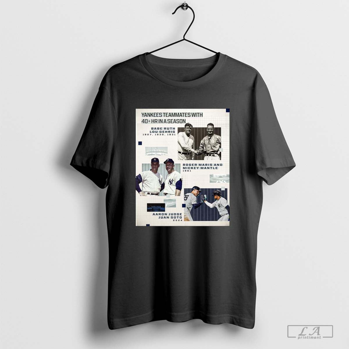 Poster Yankees Teammates With 40+HR In A Season Aaron Judge and Juan Soto 2024 T-shirt